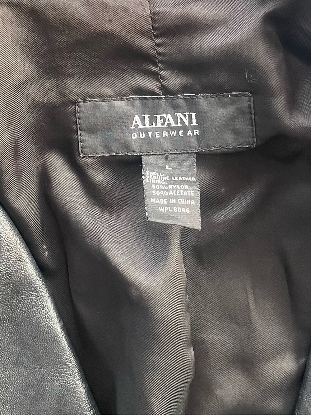 Alfani Black Leather Outerwear Jacket - Picture 3 of 4